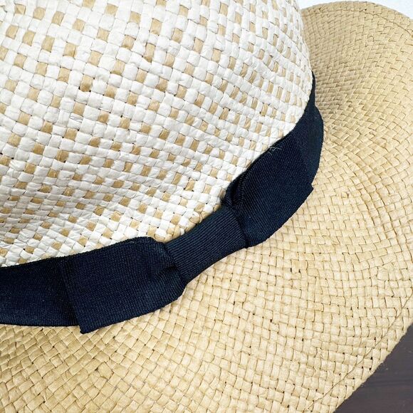 Something Navy Woven Panama Sun Hat One Size - Picture 5 of 9